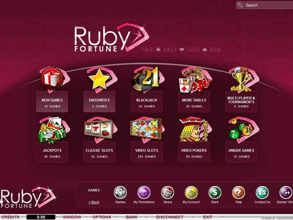Ruby Fortune Casino Slots